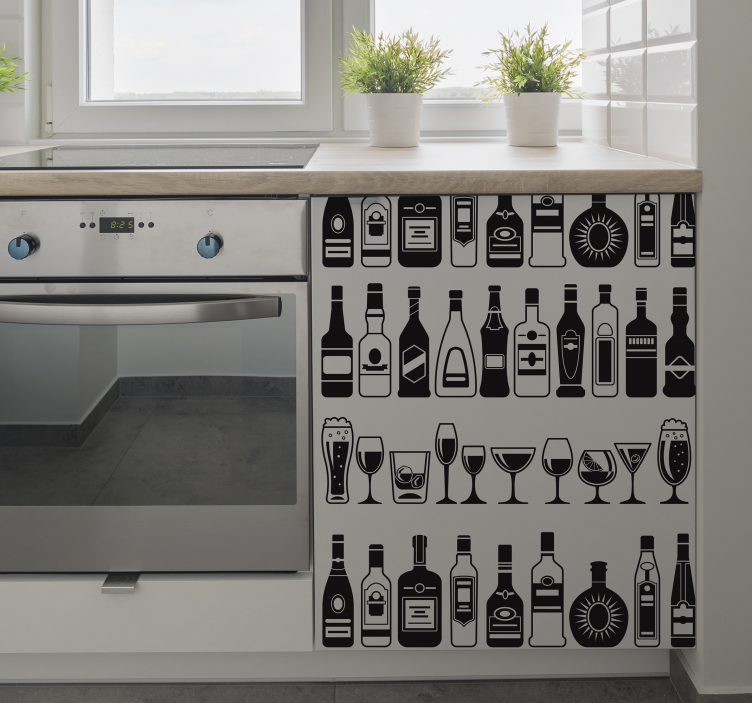 Set of bottles furniture sticker - TenStickers