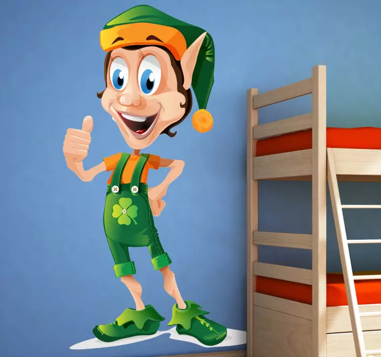 Shamrock elf kids fairy wall sticker - TenStickers
