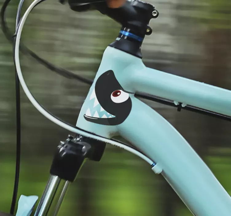 Shark face Bike vinyl Sticker - TenStickers
