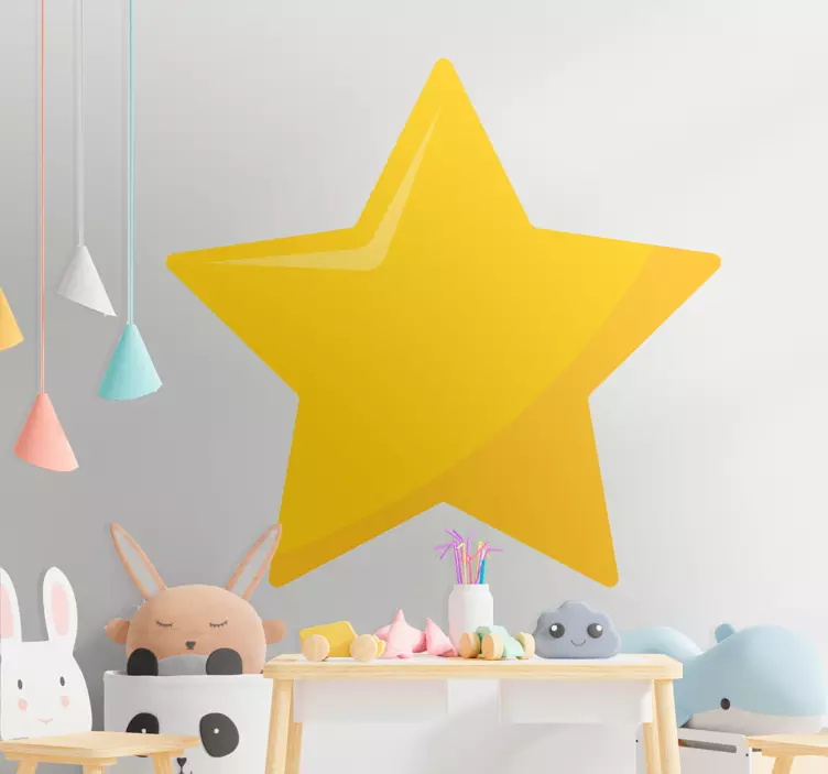 Yellow star accent sticker illustration - TenStickers