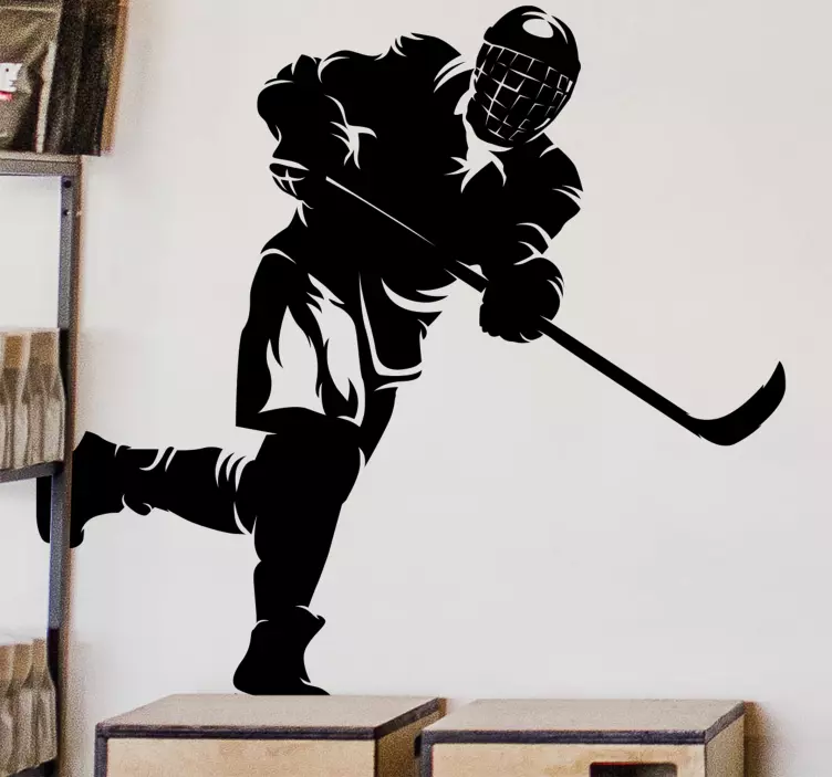 Shooting ice hockey wall sticker - TenStickers