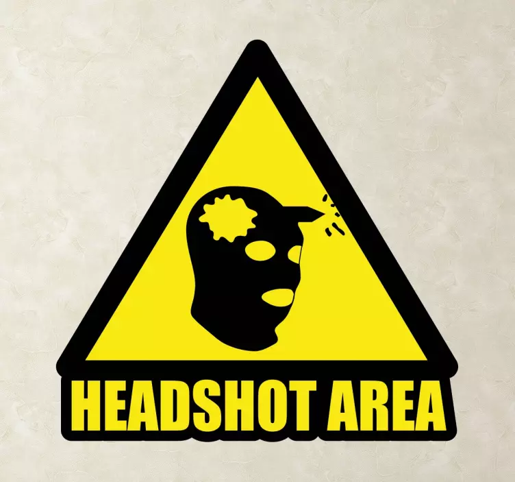 Shot in the head video game sticker - TenStickers