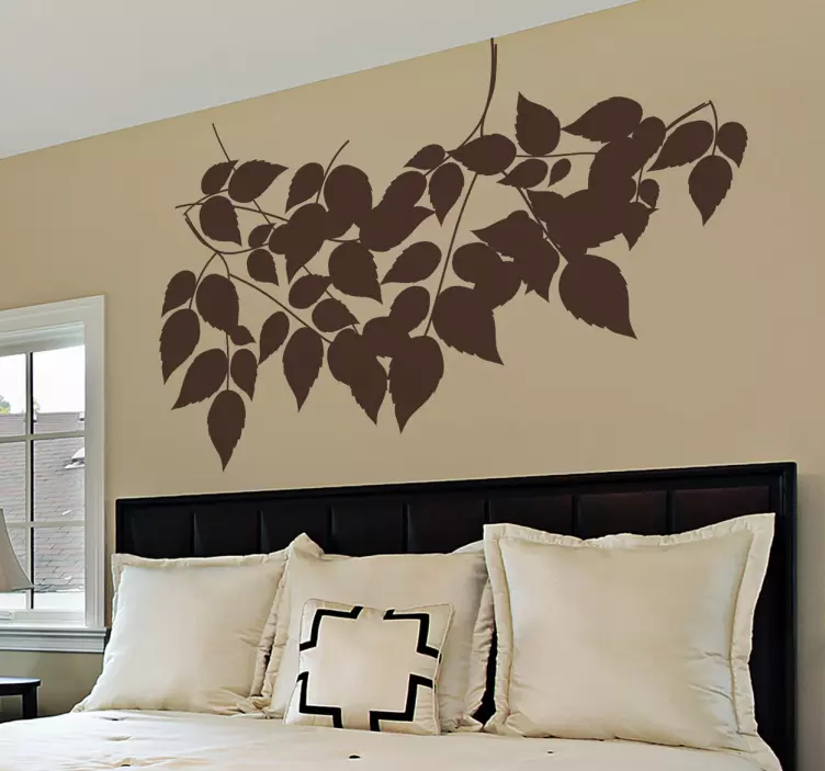 Silhouette Leaves Wall Sticker - TenStickers