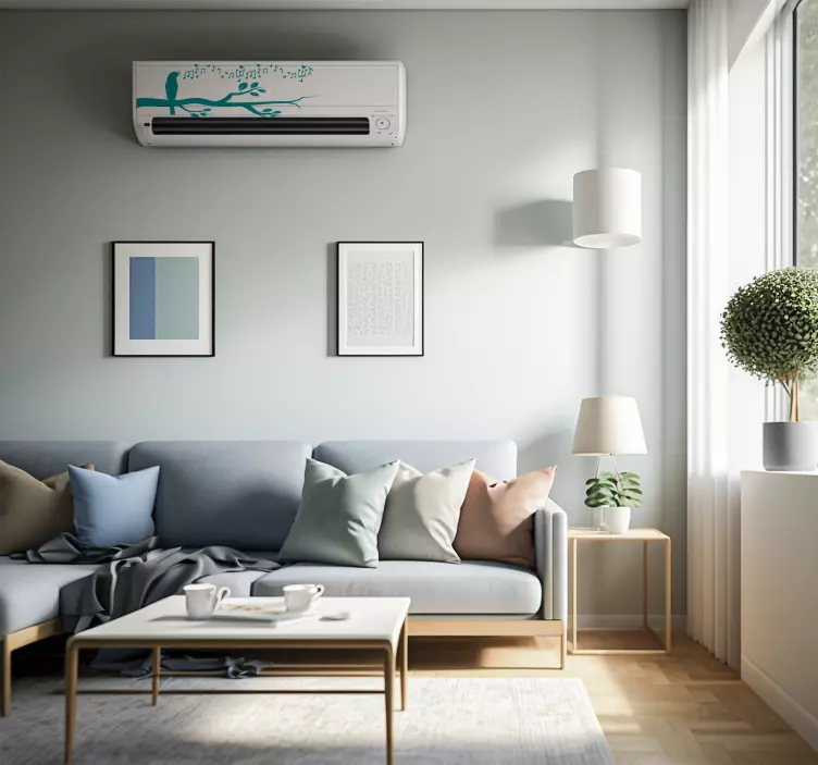 Singing bird air conditioning sticker - TenStickers