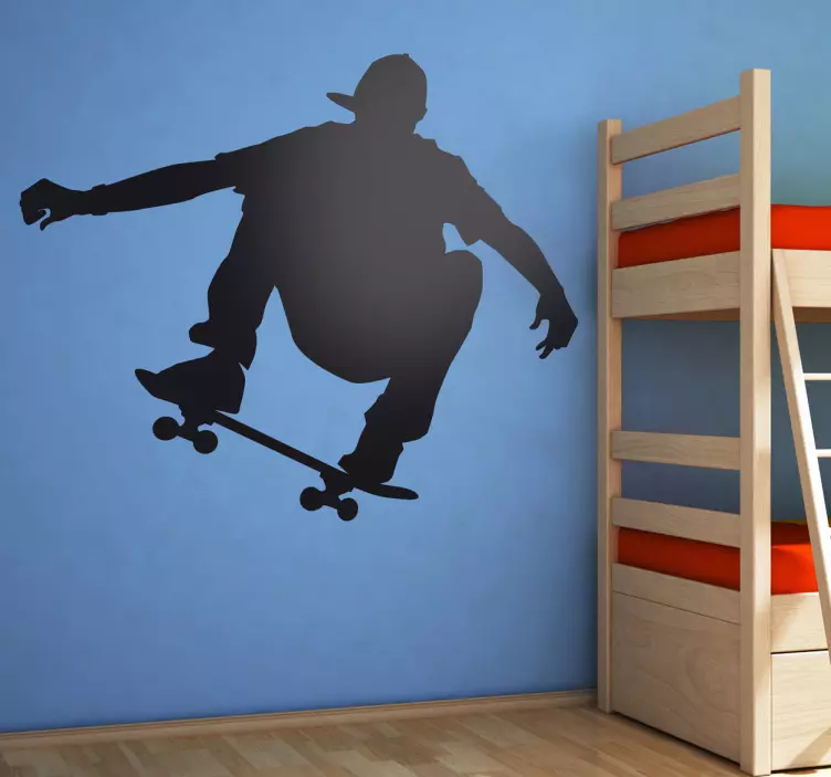 Skater Monochrome Wall Sticker - TenStickers