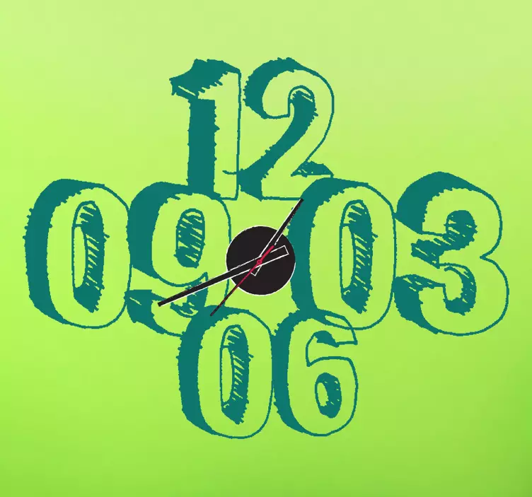 Sketch Wall Clock Sticker - TenStickers