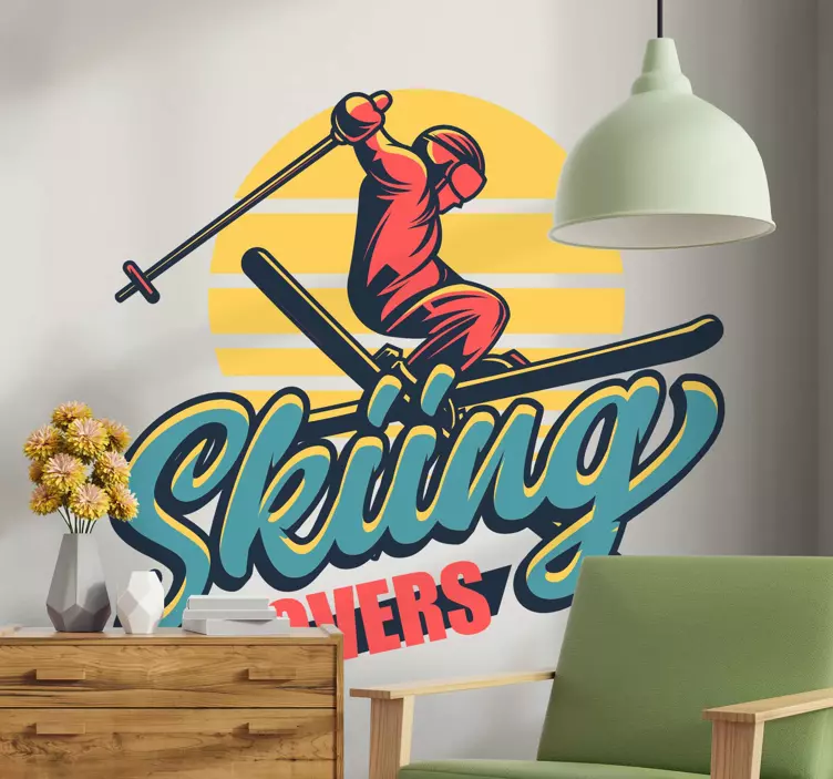 Skiing lovers furniture sticker - TenStickers