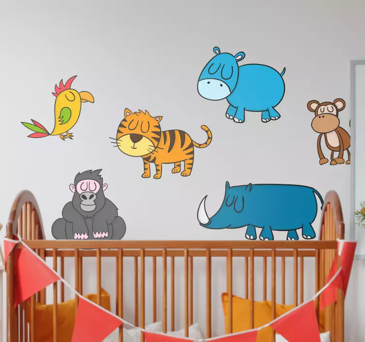 Sleeping Animals Wall Sticker - TenStickers
