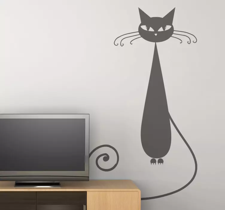 Slim Kitty Wall Sticker - TenStickers