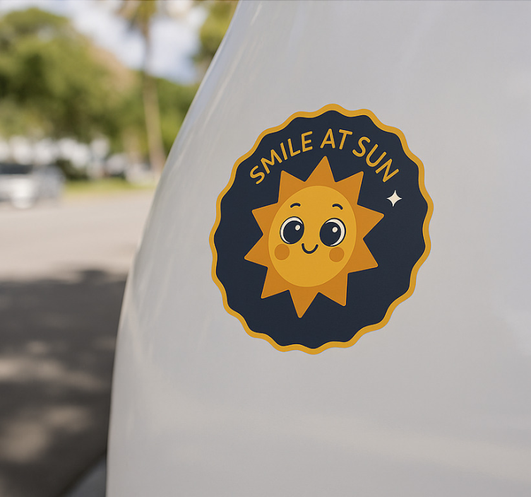 Smile at the sun car sticker - TenStickers