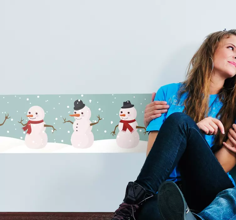 Snowman Winter Theme wall border sticker - TenStickers