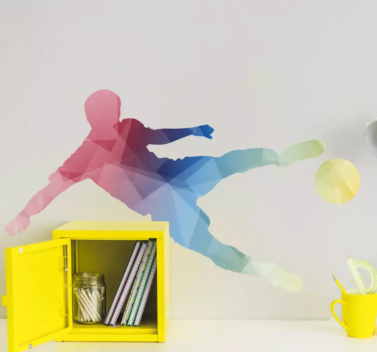 Spectacular shooting football wall sticker - TenStickers