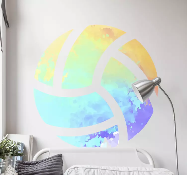 Splash color colorful volleyball wall art decal - TenStickers