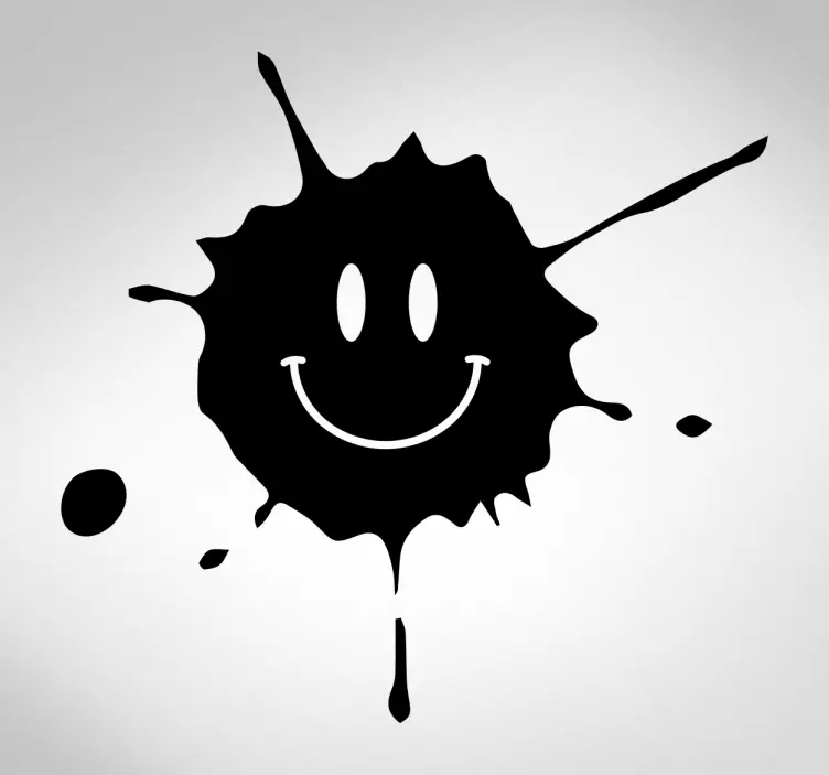Stain happy face emoji sticker - TenStickers