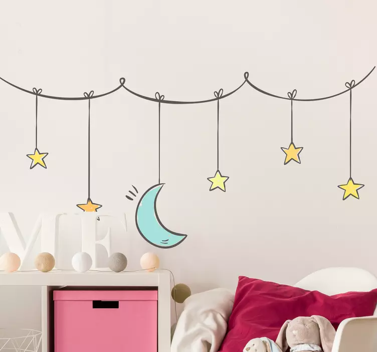 Stars and moon kids  nursery wall sticker - TenStickers