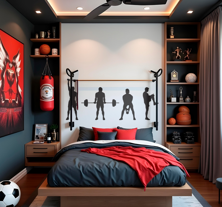 Strong men fitness wall sticker - TenStickers