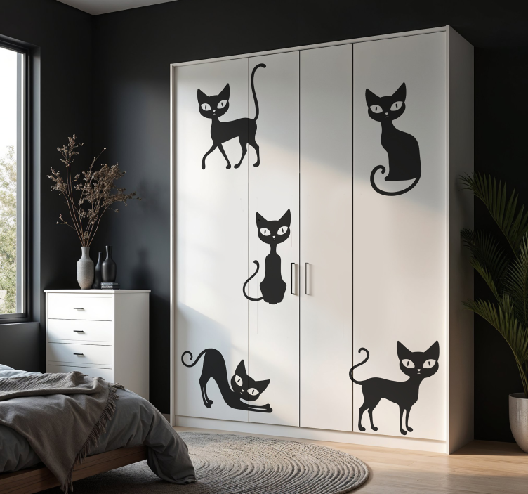 Stylish cats furniture sticker - TenStickers