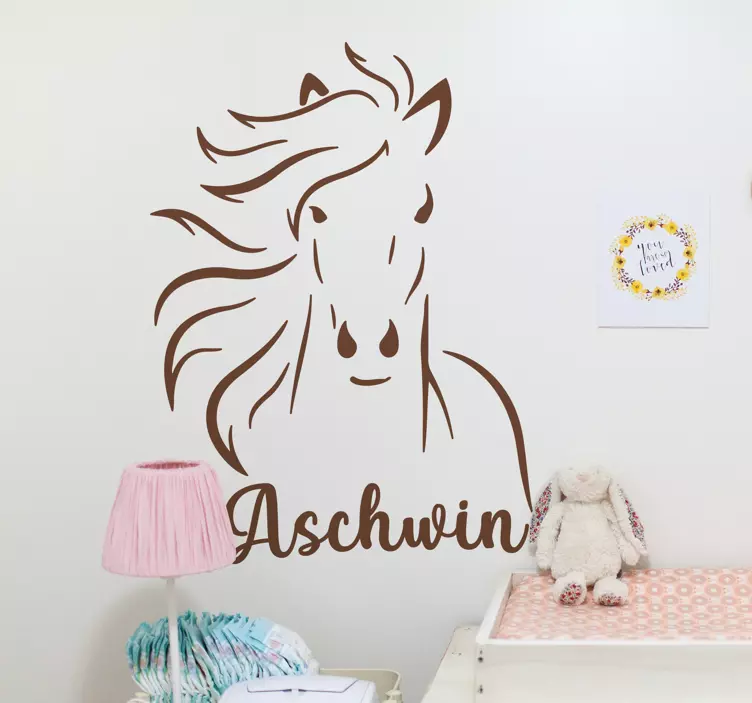 Stylized Horse Silhouette cat sticker - TenStickers
