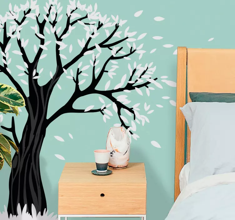 Stylized Tree Silhouette headboard decal - TenStickers