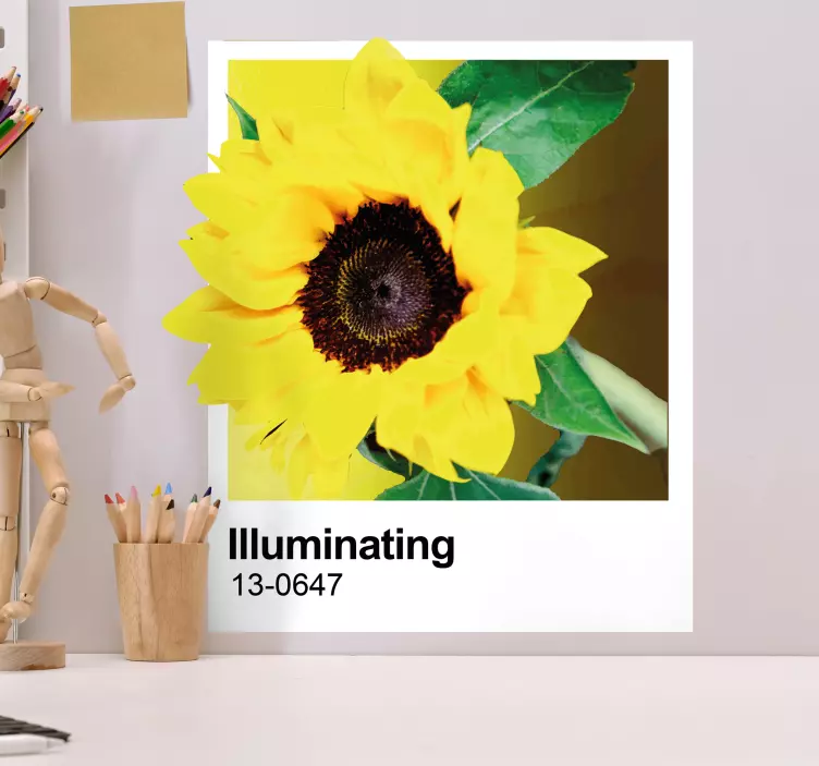 Sunflower floral accent wall sticker - TenStickers