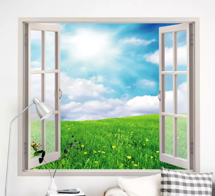 Sunny spring field flower wall sticker - TenStickers