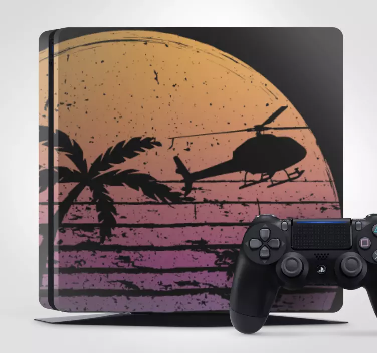 Sunset Helicopter Scene PS4 skin - TenStickers