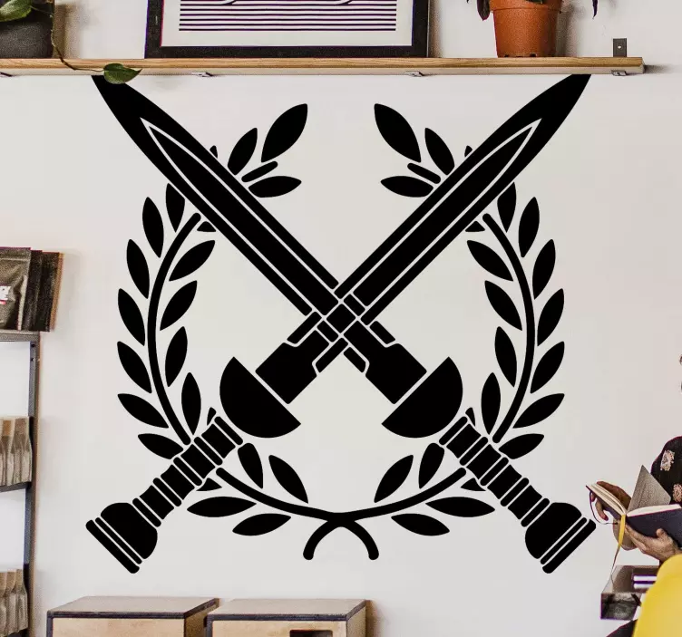 Swords and wreath object decal - TenStickers