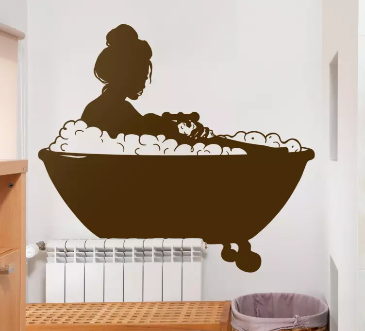 Take a bath silhouette bathroom wall sticker - TenStickers