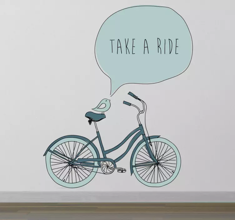 Take a Ride Bicycle Wall Sticker - TenStickers
