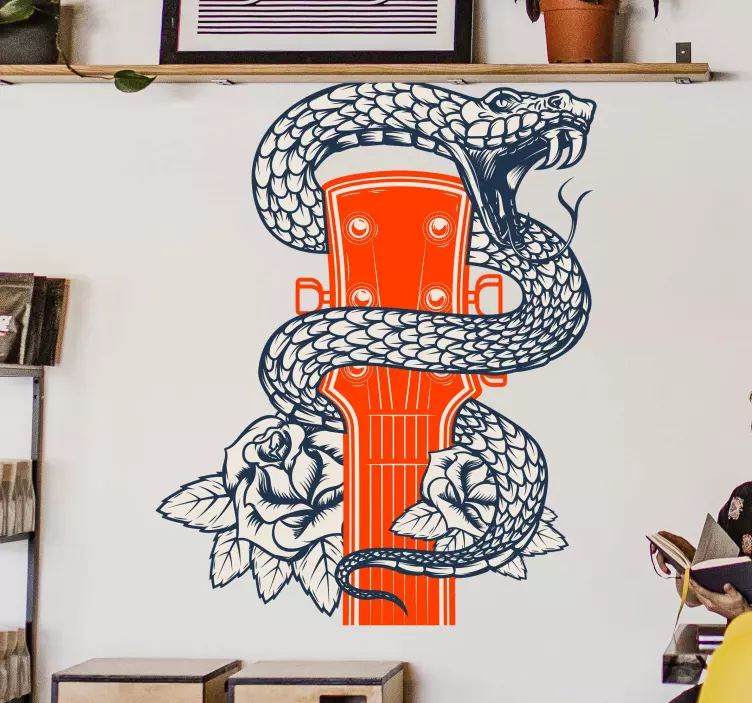 Tattoo guitar musical stickers - TenStickers