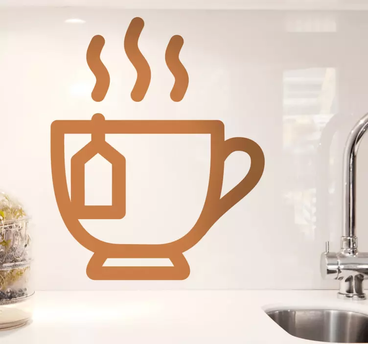 Tea Icon Drink Wall Sticker - TenStickers