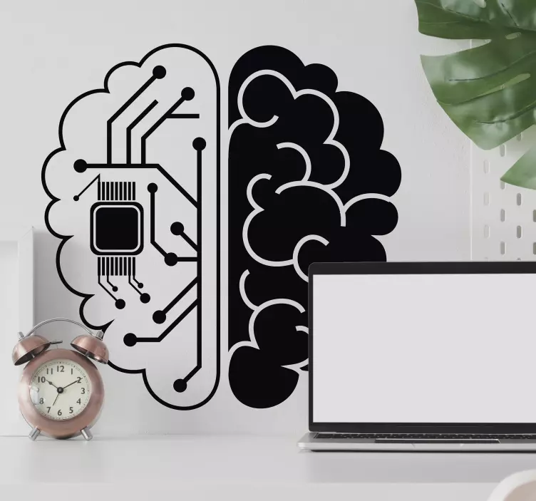 Technological brain science sticker - TenStickers