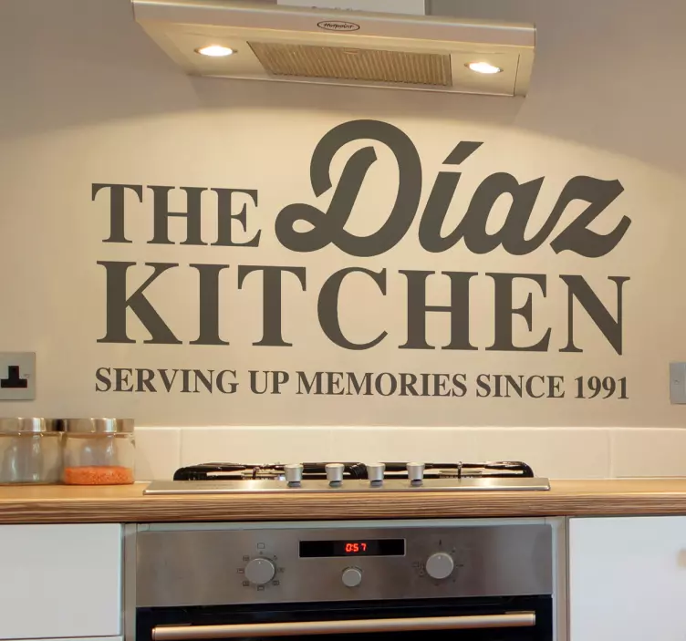 The Family Kitchen Customisable Wall Sticker - TenStickers