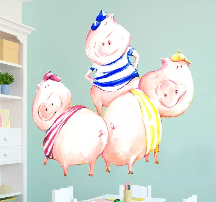 Three Little Pigs Sticker - TenStickers