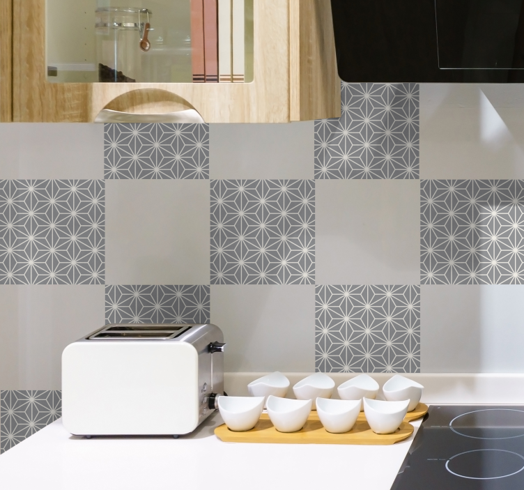 Tile sticker geometric pattern squares - TenStickers