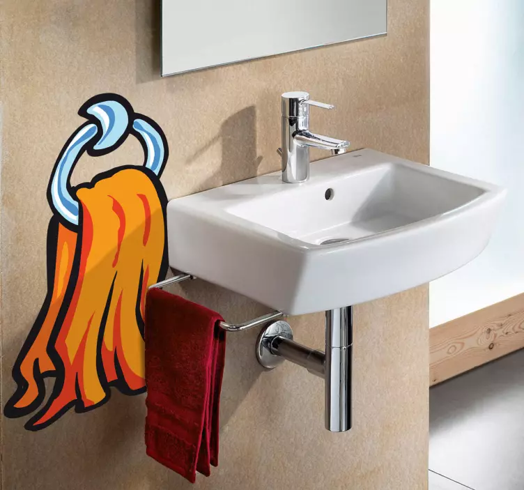 Towel Wall Bathroom Sticker - TenStickers