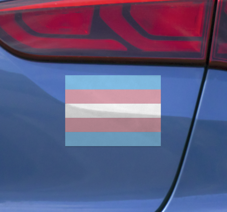 Trans flag car sticker - TenStickers