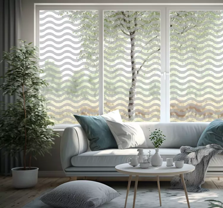 Translucent Waves window decal - TenStickers