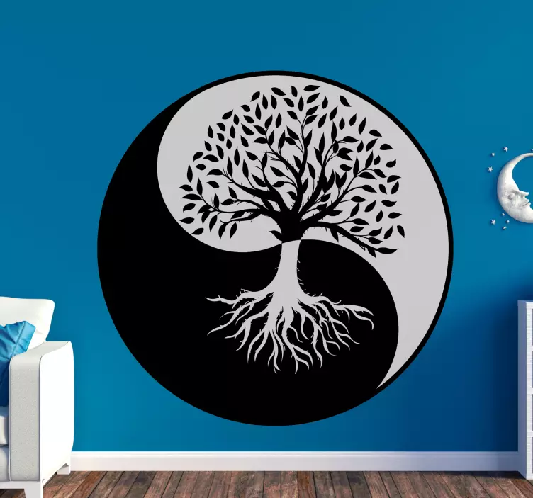 Tree of Life ying and yang tree wall decal - TenStickers