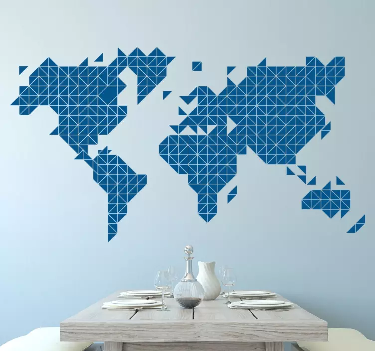 Triangular World Map Sticker - TenStickers