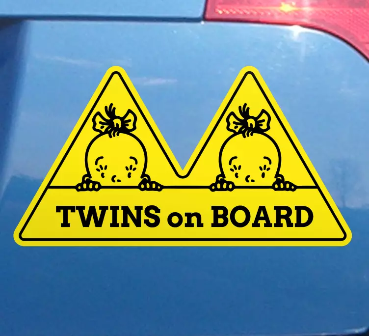 Girl twins baby on board sticker - TenStickers