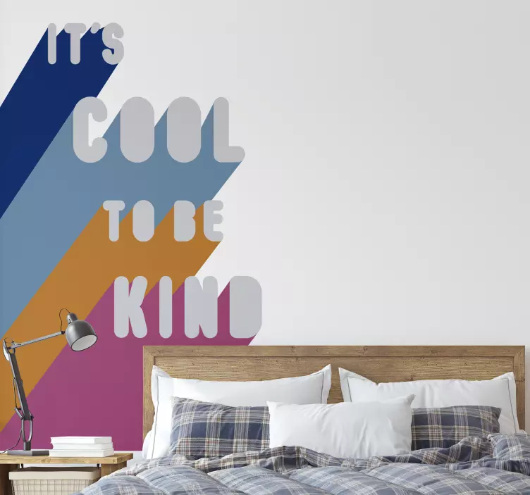 Typographic cool kind text wall sticker - TenStickers