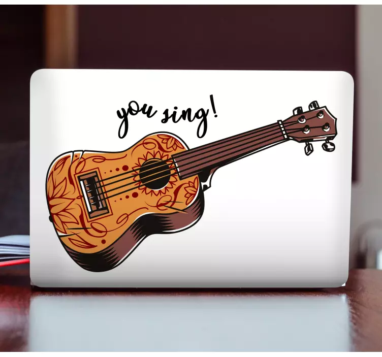 Ukulele u sing text laptop skins - TenStickers