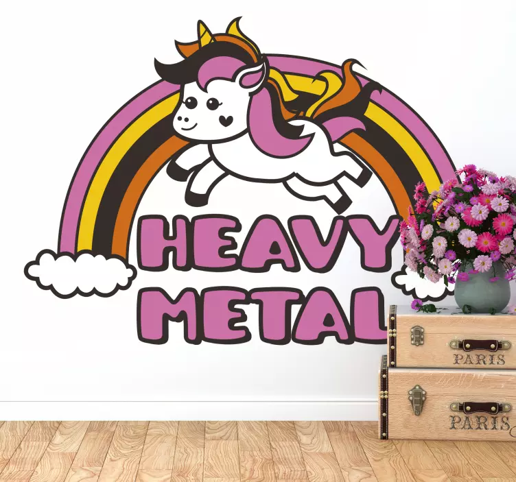 Unicorn Heavy Metal Wall Sticker - TenStickers