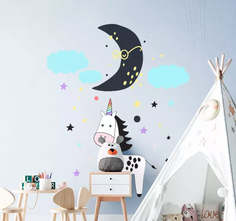 Unicorn Night Sky kid's sticker - TenStickers