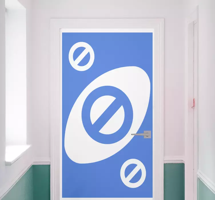 Uno card stop with blue color door decal - TenStickers