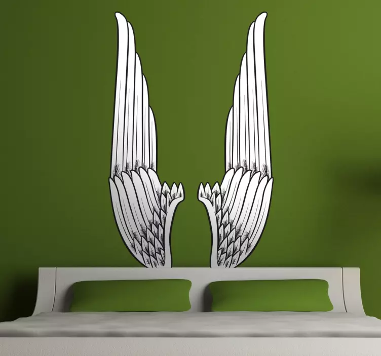 Vertical Angel Wings Wall Art Sticker - TenStickers
