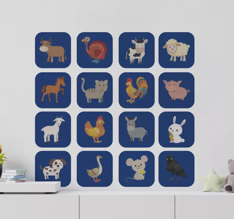 Vibrant Farm Animals farm animal sticker - TenStickers