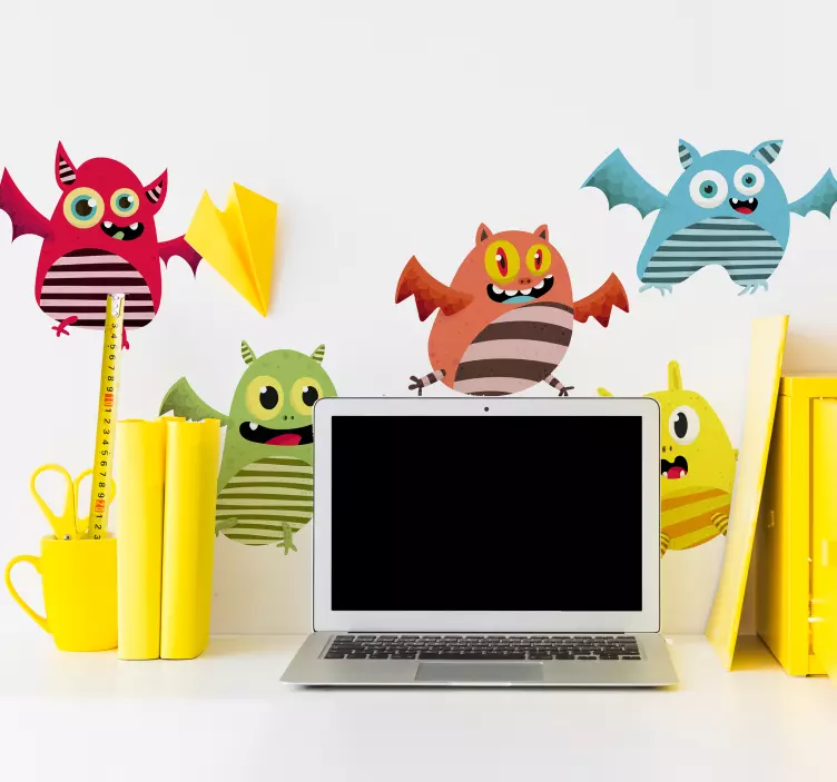 Vibrant Animated Creatures kid's sticker - TenStickers