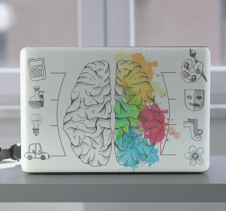 Vibrant brain idea laptop skin - TenStickers
